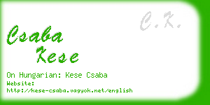 csaba kese business card